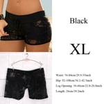 Sexy Floral Shorts Lace Sheer Panty Casual Black Xl