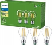 Philips Classic Led Lampe Mit 40W, E27 Sockel, Klar, Warmwhite (2700K)