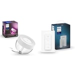 Philips Hue White and Color Ambiance, Iris compatible Bluetooth, Blanc & Hue Dim Switch Télécommande nomade variateur de lumière V2