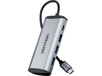 Usb-C To Usb-C Docking Station, 3X Usb3.0, Pd 0.15M Vention Thahb Grey