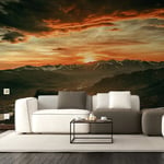 Taivaan ja vuorten maisemia kuvaavat valokuvatapetit - 390 x 280 cm - Sisustuksen koristelu - Kaunis maisema - Kotiin ja toimistoon.