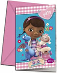 6 stk Inbjudningskort - Doc McStuffins