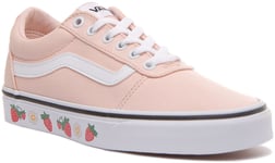 Vans Womens Ward In Pink Strawberry Side Wall Print Trainer Size UK 3 - 8