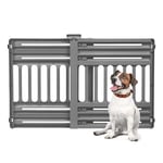 Iris Ohyama, Barrière de sécurité pour chien, Barrière d'Escalier L61 x H64 cm, Extensible jusqu'à 1m, fixation par pressions sans perçage, Couloir, Cuisine, PBR-600, plastique(PP) Gris