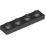 LEGO Bricks 3710 City – Plates (1 x 4 Pins, Black (Pack of 25)