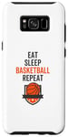 Coque pour Galaxy S8+ Fan et entraîneur de basket-ball Eat Sleep