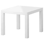 MAC 55 x 55 CM Lack Side Table, Small Square Table White, Square Table for Home, Office, Bedside and Living Room, Garden Table, Table Display Stylish Classic Design Square Table (High Gloss White)