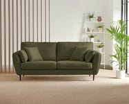Ida Multitone 3 Seater Upholstered Soft Weave Linen Sofa With Scatter Cushions And Birch Wood Frame