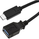 Câble OTG USB C mâle 3.0 vers USB A femelle 3.0 de couleur noire