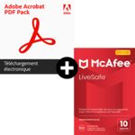 Pack Adobe Acrobat PDF Pack - 1 utilisateur + McAfee LiveSafe - nombre d&#039;appareils illimité - Abonnement 1 an