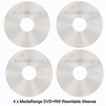 4 x MediaRange DVD+RW 120min 4x speed Blank Discs 4.7GB Rewritable New In Sleeve
