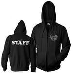 Hybris Double Deuce STAFF Zipped Hoodie (Black,XL)