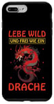 Coque pour iPhone 7 Plus/8 Plus Lebe Wild Und Frei Wie Ein Drache Fantaisie Dragon Dragons
