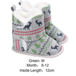 Baby Shoes Warm Boots Christmas Elk Green M