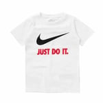 Børne Kortærmet T-shirt Nike Swoosh Just Do It Hvid 4-5 år