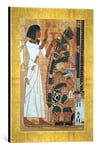 'Image encadrée de Dynasty Egyptian 19th The fumiga tion of Osiris, page from the Book of the Dead Of de Neb Qued, égyptien, New Kingdom, d'art dans le cadre de haute qualité Photos fait main, 30 x 40 cm, or Raya