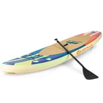 Uppblåsbar Paddle Board Båt Stand-Up Surfbräda 335 x 76 x 15 cm Randmönster Färgglad