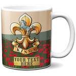 Personalised Military Mug The Kings Regiment Cup Army Badge Veteran Poppy Gift VPM29