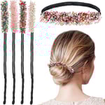 4 st Rhinestone hårbulletillverkare magisk hårstyling Deft Bun elegant enkel bulletillverkare (mörk färg)