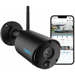 3MP Caméra Surveillance WiFi sans Fil sur Batterie, Audio Bidirectionnel, Détection de Mouvement pir, Vision Nocturne, Noir - Reolink