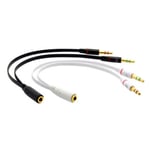 To Laptop PC Micphone 1 Female to 2 male Audio Cable Adapter 3.5 mm Y Splitter