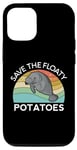Coque pour iPhone 12/12 Pro Save The Floaty Potatoes Manatee Ocean Sea Chubby Retro Swim