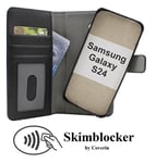 Skimblocker Magnet Fodral Samsung Galaxy S24 5G (SM-S921B/DS) (Svart)