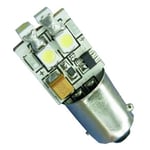 12V BA9s rundtlysende 0,5W 6 SMD3528 led pære, varmhvit