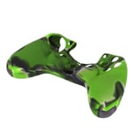 GOTOTOP Coque en silicone pour PS4 Coque en silicone antidérapante avec 1 paire de poignées pour manette PS4 (vert camouflage pour