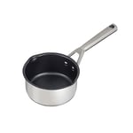 Ninja ZEROSTICK Stainless Steel Cookware 16cm Milk Pan, Long Lasting, Non-Stick, Induction Compatible, Oven Safe to 260°C, Cast Stainless Steel Handle C61216UK