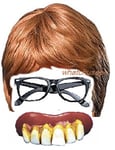 Mens Austin Powers 3pc Set Brown Wig Fake Teeth Glasses Groovy 60's Costume New