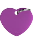 MyFamily ID Tag Basic collection Big Heart Purple in Aluminum