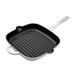 Denby - Natural Canvas White Cast Iron Griddle Pan 25cm - Oven Safe, For All Hob Types, Induction, Gas, Electric, Non Stick