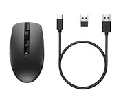 HP 710 Rechargeable Silent Mouse, 4-way Hyper Scroll Wheel, USB-C Charging, 6 Programmable Buttons, Connect 3 Devices with Bluetooth 5.3, 2.4 GHz Dongle, Multi-surface Sensor, 60% Recycled Materials