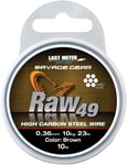 Savage Gear Raw 49 rostfri stålvajer 50 lb/23 kg uncoated brown 0.540 mm x 10 m
