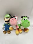 Supermario Mario Bros Luigi & Yoshi  3 X Plush Pram Attachments