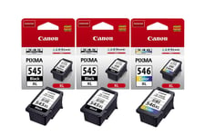 2x Canon PG545XL Black & 1x CL546XL Colour Ink Cartridge For PIXMA TR4550