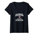 Womens DAUGHTER of the American Revolution USA Star Eagle Love V-Neck T-Shirt