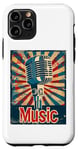 Coque pour iPhone 11 Pro Microphone chanteur vintage rétro chanteur