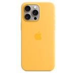 Apple iPhone 15 Pro Max silikonikuori MagSafella, paisteenkeltainen