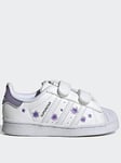 adidas Originals Unisex Infant Superstar, White/Purple, Size 3 Younger