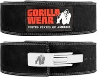 Gorilla Wear 4 Inch (10cm) Leather Lever Belt, Black Dette beltet reduserer belastning på...