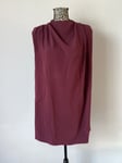 River Island Shoulder Pad High Neck Mini Dress Burgundy Red UK Size 14