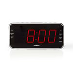 Nedis Digital Alarm Clock Radio | LED Vise 1x 3.5 mm Lyd inngang Tidsframskriving AM / FM slumrefunksjon Sleep timer Antall alarmer: 2 Sort