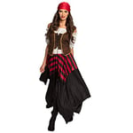 Boland - Costume adulte pirate tornade, robe, corset, foulard, pour femme, pirate, boucanier, déguisement, carnaval, fête costumée