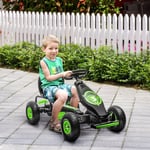 Children Pedal Go Kart, Racing Go Cart w/ Adjustable Seat Rubber Wheels