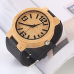 DMXYY-fashion watch- Fashion Personality Big Round Dial Bamboo Shell Watch with Leather Strap. (Color : Color11)
