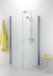 IDO Showerama 10-02, fyrkantigt duschhörn, 100x100 cm, med borstade aluminiumsprofiler och klarglas
