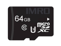 IMRO MICROSD10/64GB UHS-3 ADP minneskort, 64 GB, MicroSDXC, klass 10, klass 3 (U3), svart