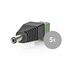 CCTV Strömanslutning | 2-vägs Terminalblock | 5.5 x 2.1 mm Hane | Hane | Grön / Svart